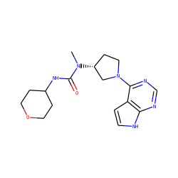 CN(C(=O)NC1CCOCC1)[C@@H]1CCN(c2ncnc3[nH]ccc23)C1 ZINC000149039772