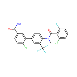 CN(C(=O)c1c(F)cccc1Cl)c1ccc(-c2cc(C(N)=O)ccc2Cl)cc1C(F)(F)F ZINC000473248223