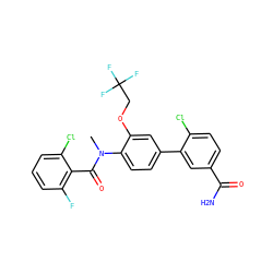 CN(C(=O)c1c(F)cccc1Cl)c1ccc(-c2cc(C(N)=O)ccc2Cl)cc1OCC(F)(F)F ZINC000211220630