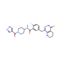 CN(C(=O)c1cc(Cc2n[nH]c(=O)c3c2NCCC3)ccc1F)C1CCN(C(=O)c2cn[nH]c2)CC1 ZINC000140232230