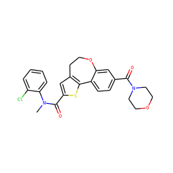 CN(C(=O)c1cc2c(s1)-c1ccc(C(=O)N3CCOCC3)cc1OCC2)c1ccccc1Cl ZINC000072173321