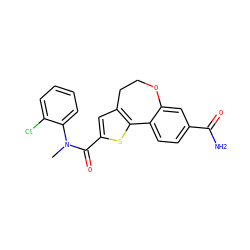 CN(C(=O)c1cc2c(s1)-c1ccc(C(N)=O)cc1OCC2)c1ccccc1Cl ZINC000072175036