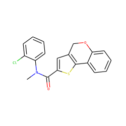 CN(C(=O)c1cc2c(s1)-c1ccccc1OC2)c1ccccc1Cl ZINC000005050688
