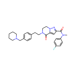 CN(C(=O)c1cc2n(n1)CCN(CCc1ccc(CN3CCCCC3)cc1)C2=O)c1ccc(F)cc1 ZINC000038149872