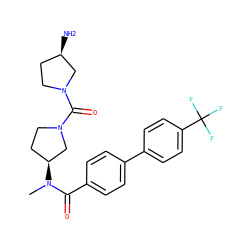 CN(C(=O)c1ccc(-c2ccc(C(F)(F)F)cc2)cc1)[C@H]1CCN(C(=O)N2CC[C@@H](N)C2)C1 ZINC000036351578