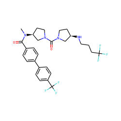 CN(C(=O)c1ccc(-c2ccc(C(F)(F)F)cc2)cc1)[C@H]1CCN(C(=O)N2CC[C@@H](NCCCC(F)(F)F)C2)C1 ZINC000036351563