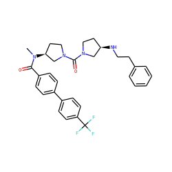 CN(C(=O)c1ccc(-c2ccc(C(F)(F)F)cc2)cc1)[C@H]1CCN(C(=O)N2CC[C@@H](NCCc3ccccc3)C2)C1 ZINC000036351626