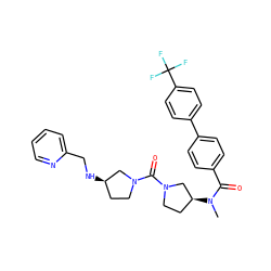 CN(C(=O)c1ccc(-c2ccc(C(F)(F)F)cc2)cc1)[C@H]1CCN(C(=O)N2CC[C@@H](NCc3ccccn3)C2)C1 ZINC000036351590