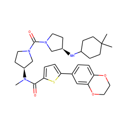 CN(C(=O)c1ccc(-c2ccc3c(c2)OCCO3)s1)[C@H]1CCN(C(=O)N2CC[C@@H](NC3CCC(C)(C)CC3)C2)C1 ZINC000036151867