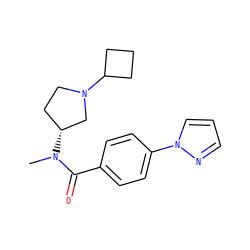 CN(C(=O)c1ccc(-n2cccn2)cc1)[C@@H]1CCN(C2CCC2)C1 ZINC000072141364
