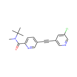 CN(C(=O)c1ccc(C#Cc2cncc(Cl)c2)cn1)C(C)(C)C ZINC000203539581