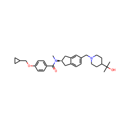 CN(C(=O)c1ccc(OCC2CC2)cc1)[C@@H]1Cc2ccc(CN3CCC(C(C)(C)O)CC3)cc2C1 ZINC000096174218