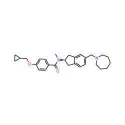 CN(C(=O)c1ccc(OCC2CC2)cc1)[C@@H]1Cc2ccc(CN3CCCCCC3)cc2C1 ZINC000096174219