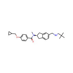 CN(C(=O)c1ccc(OCC2CC2)cc1)[C@@H]1Cc2ccc(CNCC(C)(C)C)cc2C1 ZINC000096174220