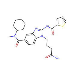 CN(C(=O)c1ccc2c(c1)nc(NC(=O)c1cccs1)n2CCCC(N)=O)C1CCCCC1 ZINC000028822770