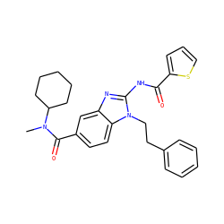 CN(C(=O)c1ccc2c(c1)nc(NC(=O)c1cccs1)n2CCc1ccccc1)C1CCCCC1 ZINC000028822779