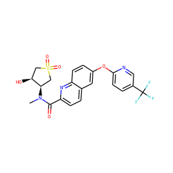 CN(C(=O)c1ccc2cc(Oc3ccc(C(F)(F)F)cn3)ccc2n1)[C@@H]1CS(=O)(=O)C[C@@H]1O ZINC001772588328