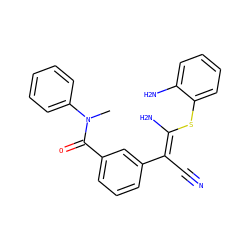 CN(C(=O)c1cccc(/C(C#N)=C(\N)Sc2ccccc2N)c1)c1ccccc1 ZINC000038145358