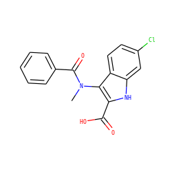 CN(C(=O)c1ccccc1)c1c(C(=O)O)[nH]c2cc(Cl)ccc12 ZINC000000006516