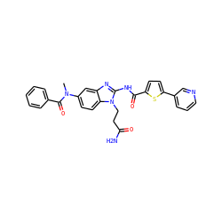 CN(C(=O)c1ccccc1)c1ccc2c(c1)nc(NC(=O)c1ccc(-c3cccnc3)s1)n2CCC(N)=O ZINC000049867513
