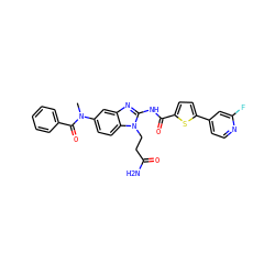 CN(C(=O)c1ccccc1)c1ccc2c(c1)nc(NC(=O)c1ccc(-c3ccnc(F)c3)s1)n2CCC(N)=O ZINC000042878633