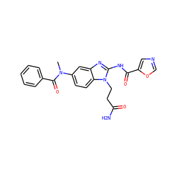 CN(C(=O)c1ccccc1)c1ccc2c(c1)nc(NC(=O)c1cnco1)n2CCC(N)=O ZINC000040935209