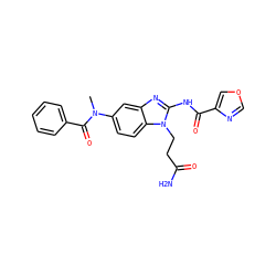 CN(C(=O)c1ccccc1)c1ccc2c(c1)nc(NC(=O)c1cocn1)n2CCC(N)=O ZINC000040936014