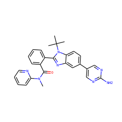 CN(C(=O)c1ccccc1-c1nc2cc(-c3cnc(N)nc3)ccc2n1C(C)(C)C)c1ccccn1 ZINC000143822657