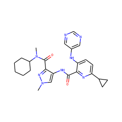 CN(C(=O)c1nn(C)cc1NC(=O)c1nc(C2CC2)ccc1Nc1cncnc1)C1CCCCC1 ZINC000169701666