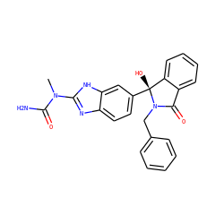 CN(C(N)=O)c1nc2ccc([C@]3(O)c4ccccc4C(=O)N3Cc3ccccc3)cc2[nH]1 ZINC001772648173