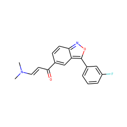 CN(C)/C=C/C(=O)c1ccc2noc(-c3cccc(F)c3)c2c1 ZINC000001406966