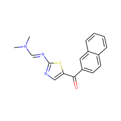 CN(C)/C=N/c1ncc(C(=O)c2ccc3ccccc3c2)s1 ZINC000020367935