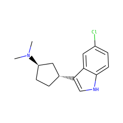 CN(C)[C@@H]1CC[C@@H](c2c[nH]c3ccc(Cl)cc23)C1 ZINC000038526172