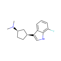 CN(C)[C@@H]1CC[C@H](c2c[nH]c3c(F)cccc23)C1 ZINC000038919173
