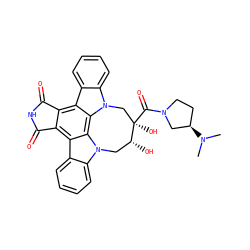 CN(C)[C@@H]1CCN(C(=O)[C@]2(O)Cn3c4ccccc4c4c5c(c6c7ccccc7n(c6c43)C[C@H]2O)C(=O)NC5=O)C1 ZINC000043022706