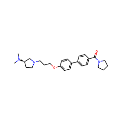 CN(C)[C@@H]1CCN(CCCOc2ccc(-c3ccc(C(=O)N4CCCC4)cc3)cc2)C1 ZINC000022927367