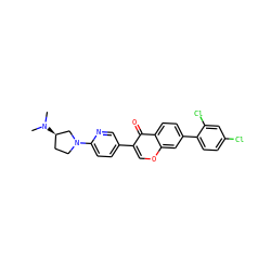 CN(C)[C@@H]1CCN(c2ccc(-c3coc4cc(-c5ccc(Cl)cc5Cl)ccc4c3=O)cn2)C1 ZINC000036351530