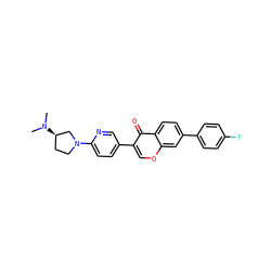 CN(C)[C@@H]1CCN(c2ccc(-c3coc4cc(-c5ccc(F)cc5)ccc4c3=O)cn2)C1 ZINC000036351581