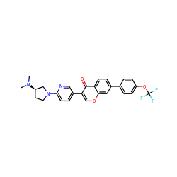 CN(C)[C@@H]1CCN(c2ccc(-c3coc4cc(-c5ccc(OC(F)(F)F)cc5)ccc4c3=O)cn2)C1 ZINC000036351532