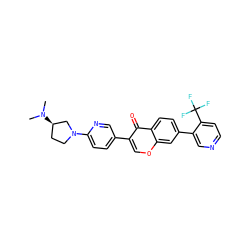 CN(C)[C@@H]1CCN(c2ccc(-c3coc4cc(-c5cnccc5C(F)(F)F)ccc4c3=O)cn2)C1 ZINC000036351545