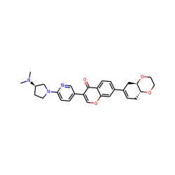 CN(C)[C@@H]1CCN(c2ccc(-c3coc4cc(C5=CC[C@H]6OCCO[C@@H]6C5)ccc4c3=O)cn2)C1 ZINC000036351609