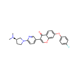 CN(C)[C@@H]1CCN(c2ccc(-c3coc4cc(Oc5ccc(F)cc5)ccc4c3=O)cn2)C1 ZINC000036351556