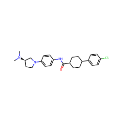 CN(C)[C@@H]1CCN(c2ccc(NC(=O)C3CCC(c4ccc(Cl)cc4)CC3)cc2)C1 ZINC000028120986