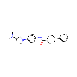 CN(C)[C@@H]1CCN(c2ccc(NC(=O)C3CCC(c4ccccc4)CC3)cc2)C1 ZINC000028120997