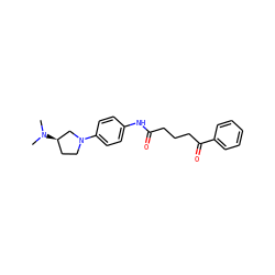 CN(C)[C@@H]1CCN(c2ccc(NC(=O)CCCC(=O)c3ccccc3)cc2)C1 ZINC000028117464