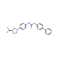 CN(C)[C@@H]1CCN(c2ccc(NC(=O)Cc3ccc(-c4ccccc4)cc3)cc2)C1 ZINC000028117523