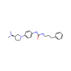 CN(C)[C@@H]1CCN(c2ccc(NC(=O)NCCCc3ccccc3)cc2)C1 ZINC000028126945