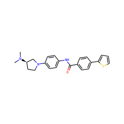 CN(C)[C@@H]1CCN(c2ccc(NC(=O)c3ccc(-c4cccs4)cc3)cc2)C1 ZINC000028123329