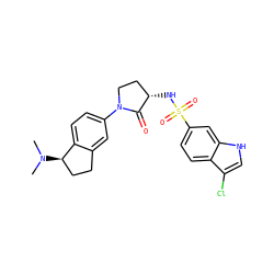 CN(C)[C@@H]1CCc2cc(N3CC[C@H](NS(=O)(=O)c4ccc5c(Cl)c[nH]c5c4)C3=O)ccc21 ZINC000066077565