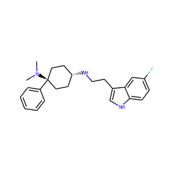CN(C)[C@]1(c2ccccc2)CC[C@@H](NCCc2c[nH]c3ccc(F)cc23)CC1 ZINC000299823395